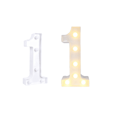 Número 1 con luz led 22cm 