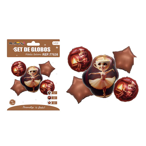 Set de globos metálicos Brainrot 5pcs