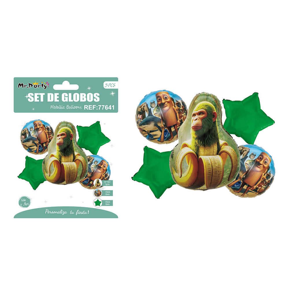 Set de globos metálicos Brainrot 5pcs