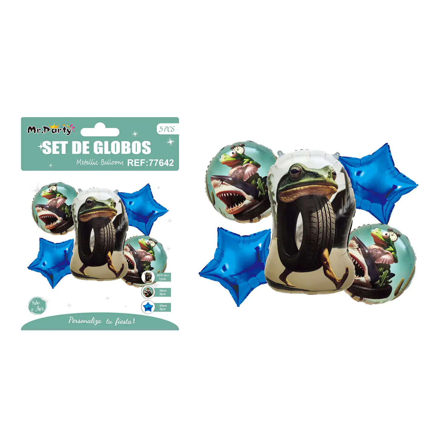 Set de globos metálicos Brainrot 5pcs 1