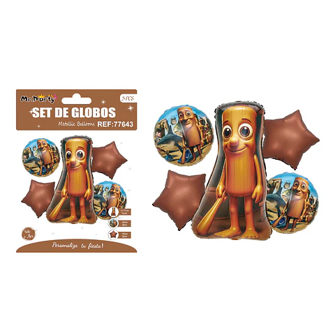 Set de globos metálicos Brainrot 5pcs