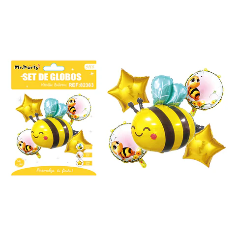 Set de globos metálicos abeja 5pcs