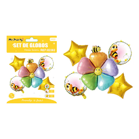 Set de globos metálicos abeja 5pcs