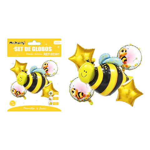 Set de globos metálicos abeja 5pcs