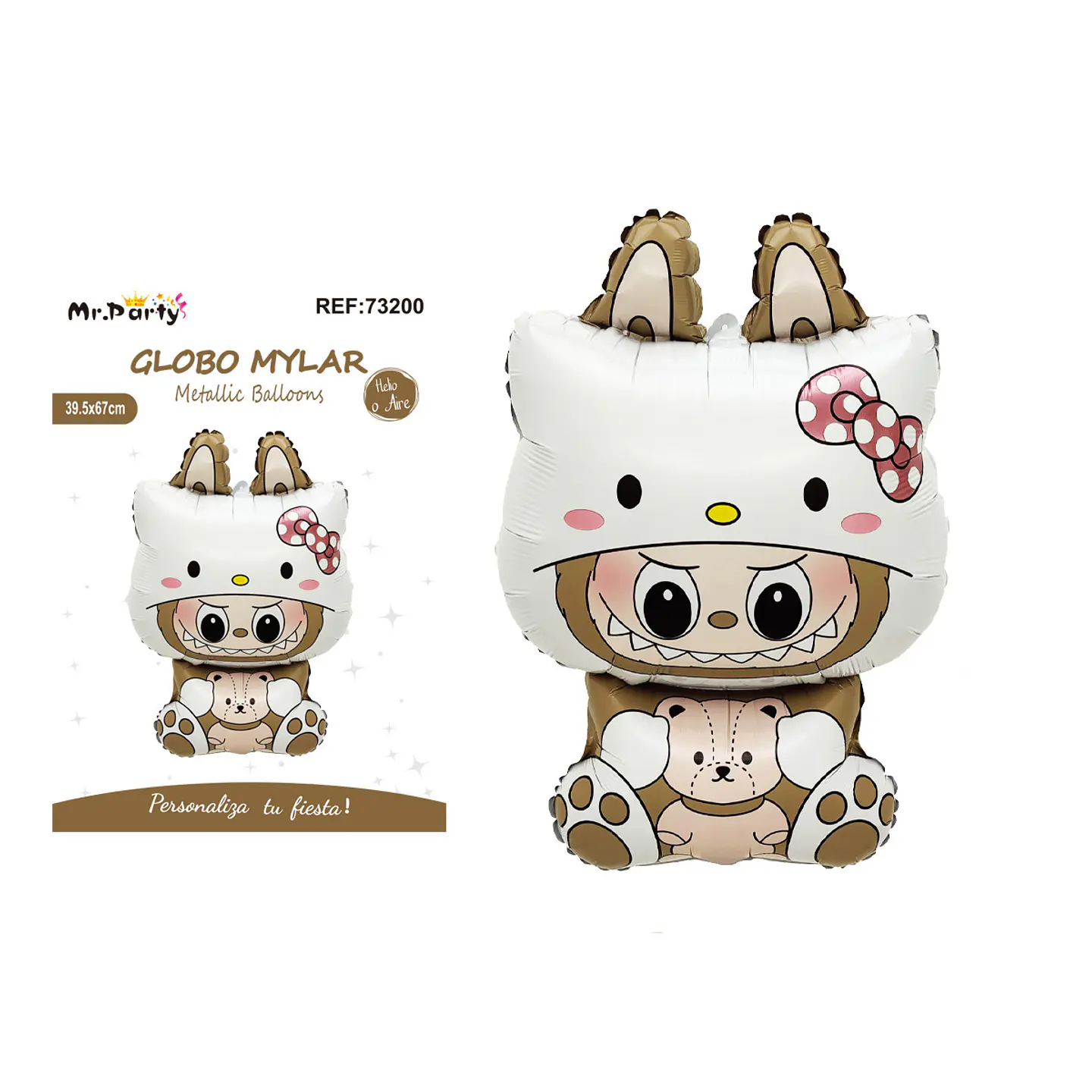 Globo metálico Labubu Hello Kitty 39.5*67cm 1