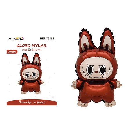 Globo metálico Labubu rojo 39*66cm