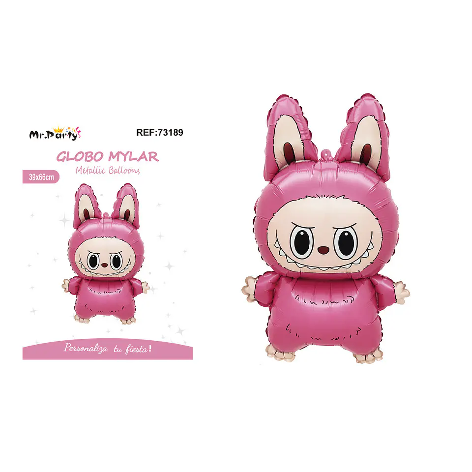Globo metálico Labubu rosa 39*66cm 1