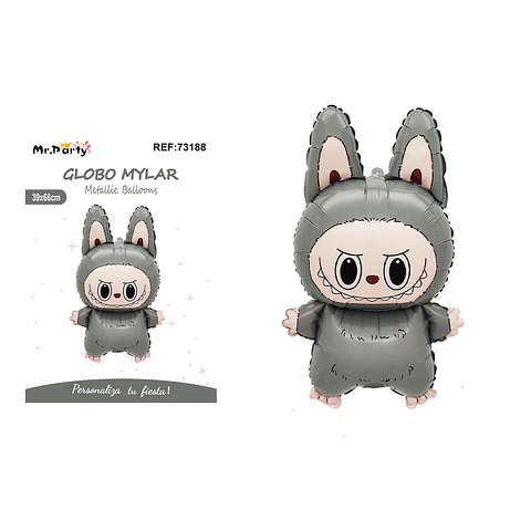 Globo metálico Labubu gris 39*66cm