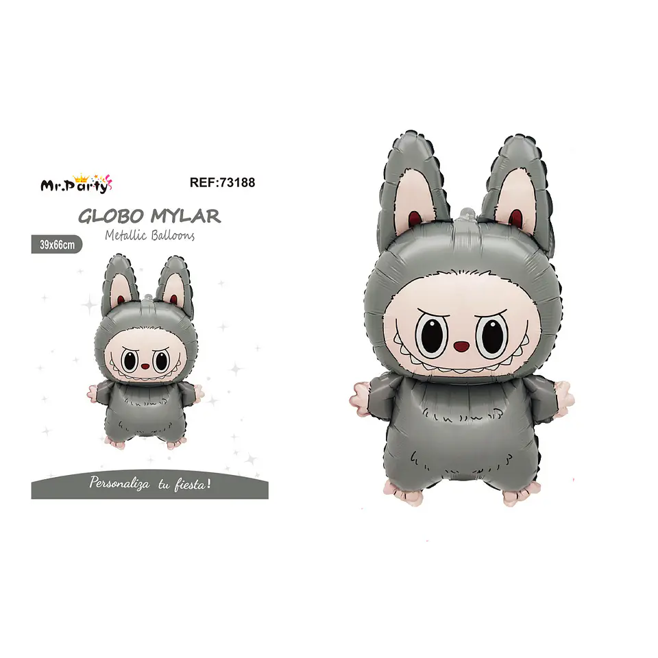 Globo metálico Labubu gris 39*66cm 1