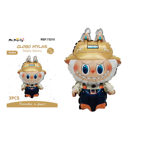 Mini globo metálico Labubu 21*42cm 3pcs