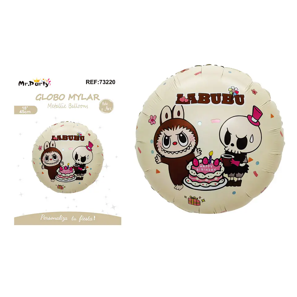 Globo metálico Labubu 45cm 1