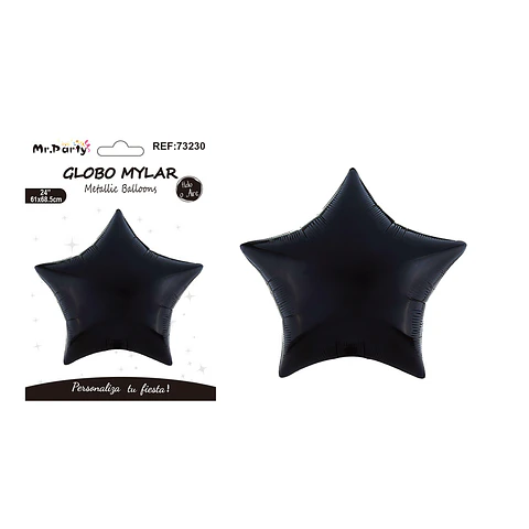 Globo metálico estrella negra 61*68.5cm