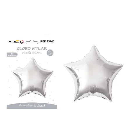 Globo metálico estrella plateada 61*68.5cm