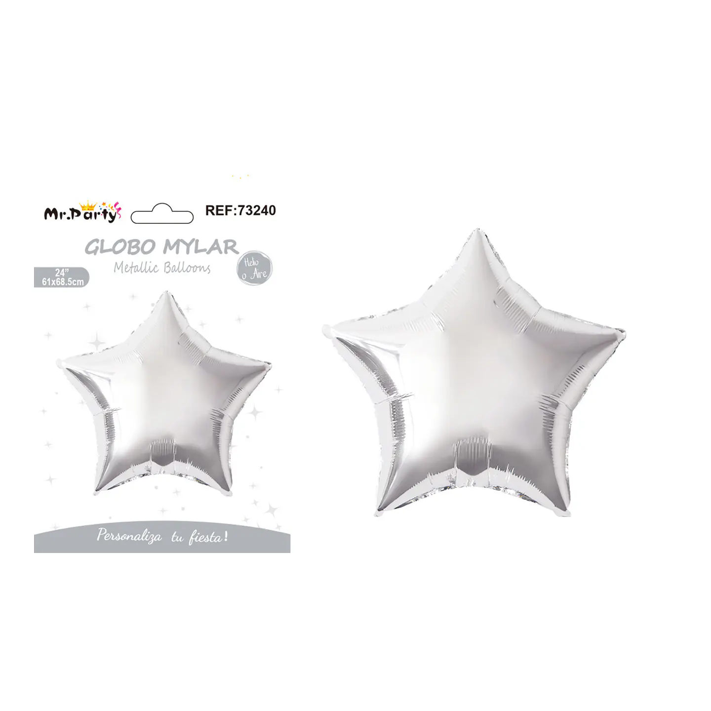 Globo metálico estrella plateada 61*68.5cm 1