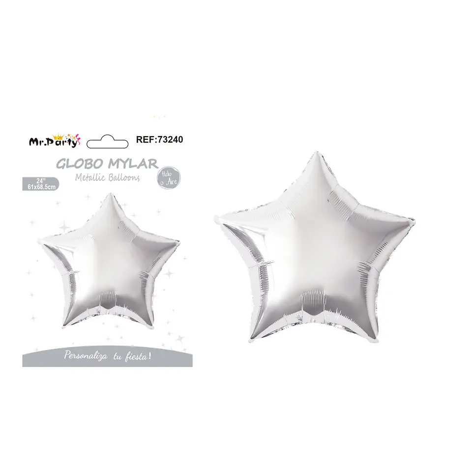 Globo metálico estrella plateada 61*68.5cm 1