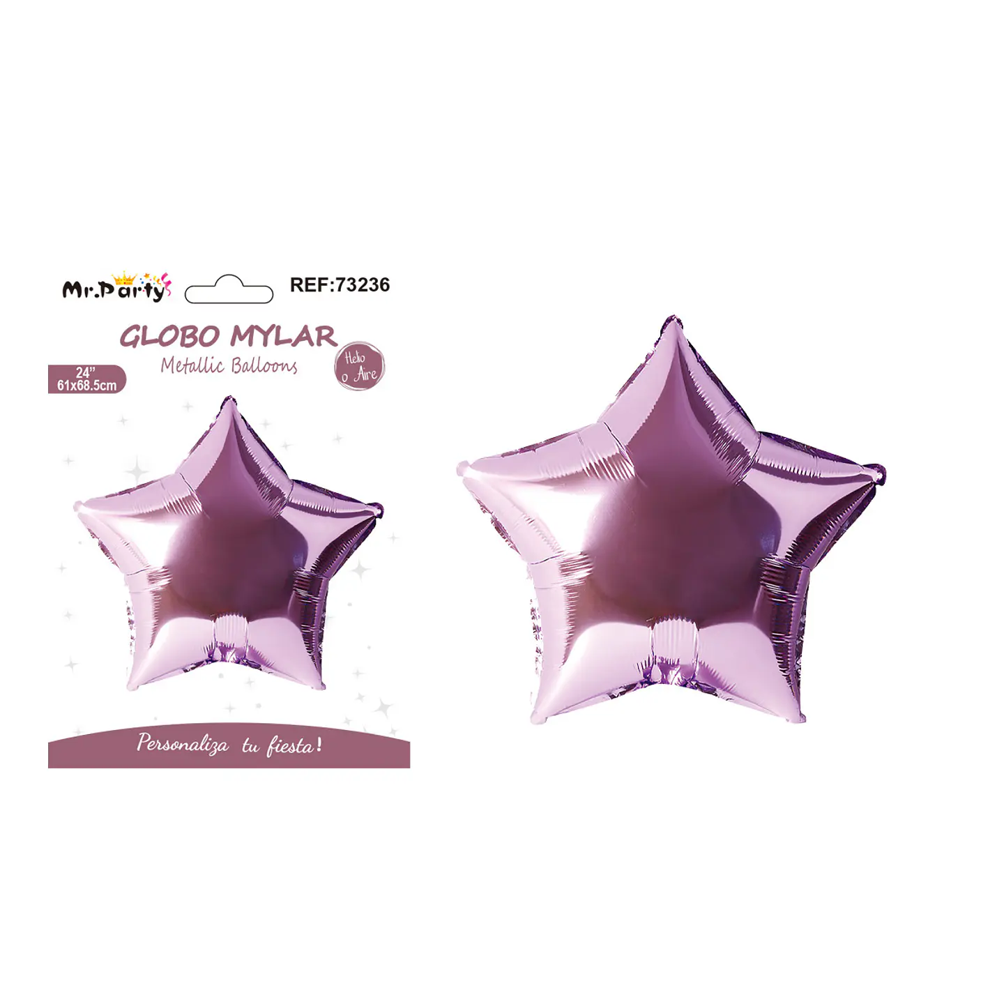 Globo metálico estrella morado claro 61*68.5cm 1