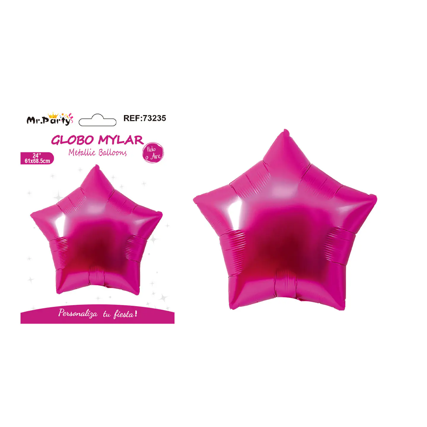 Globo metálico estrella fucsia 61*68.5cm 1