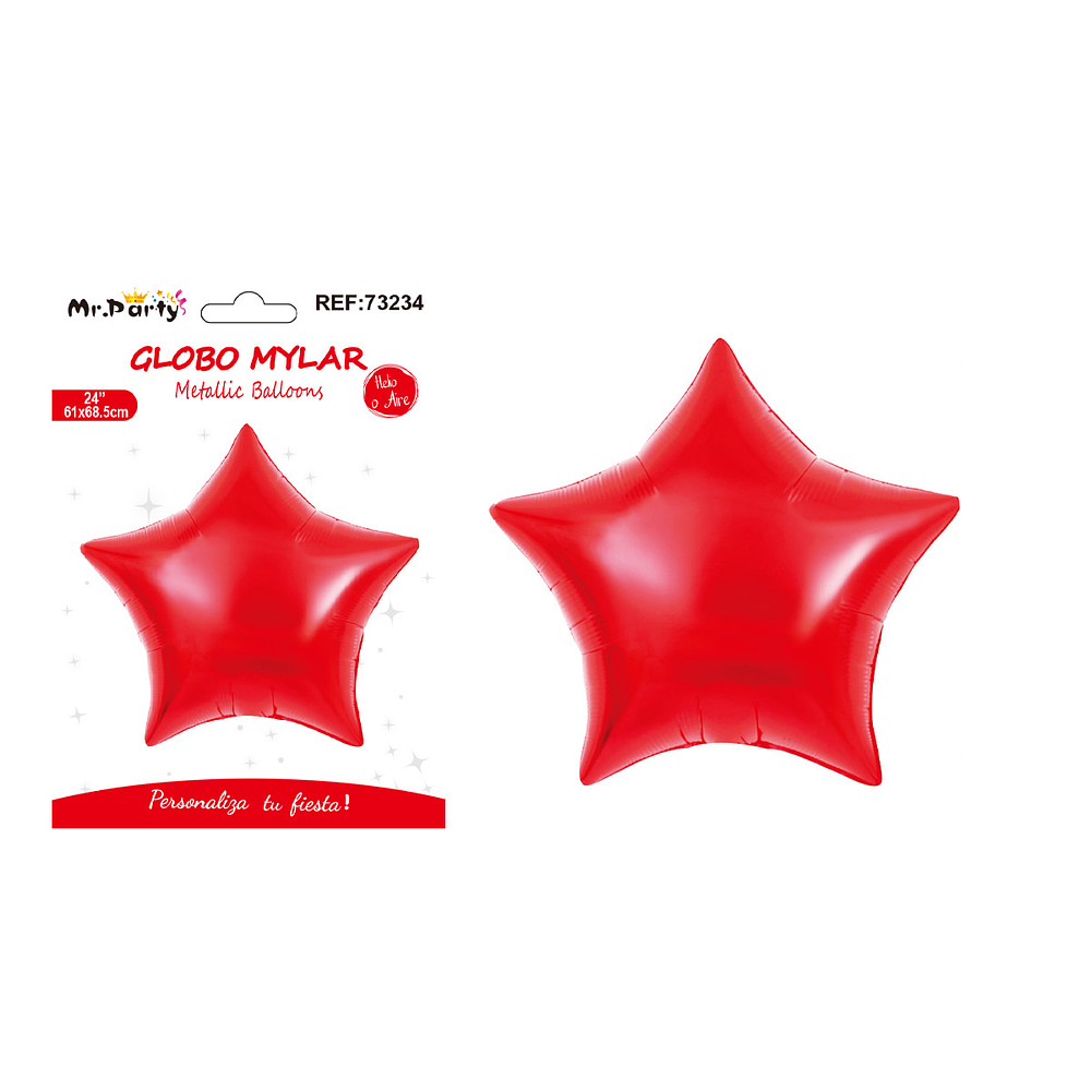 Globo metálico estrella roja 61*68.5cm