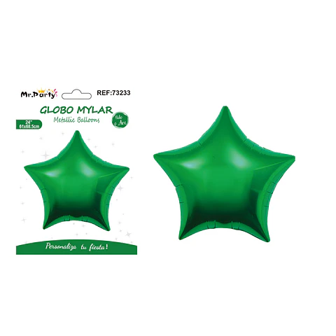 Globo metálico estrella verde 61*68.5cm