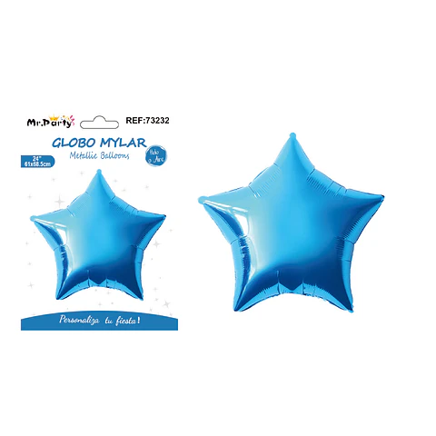 Globo metálico estrella azul claro 61*68.5cm