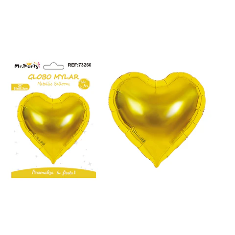 Globo metálico corazón dorado 61*68.5cm