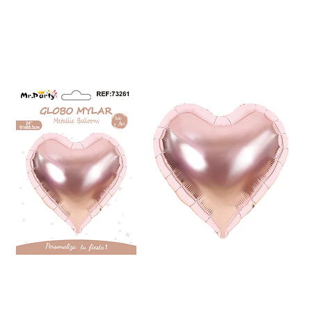 Globo metálico corazón rosa dorado 61*68.5cm