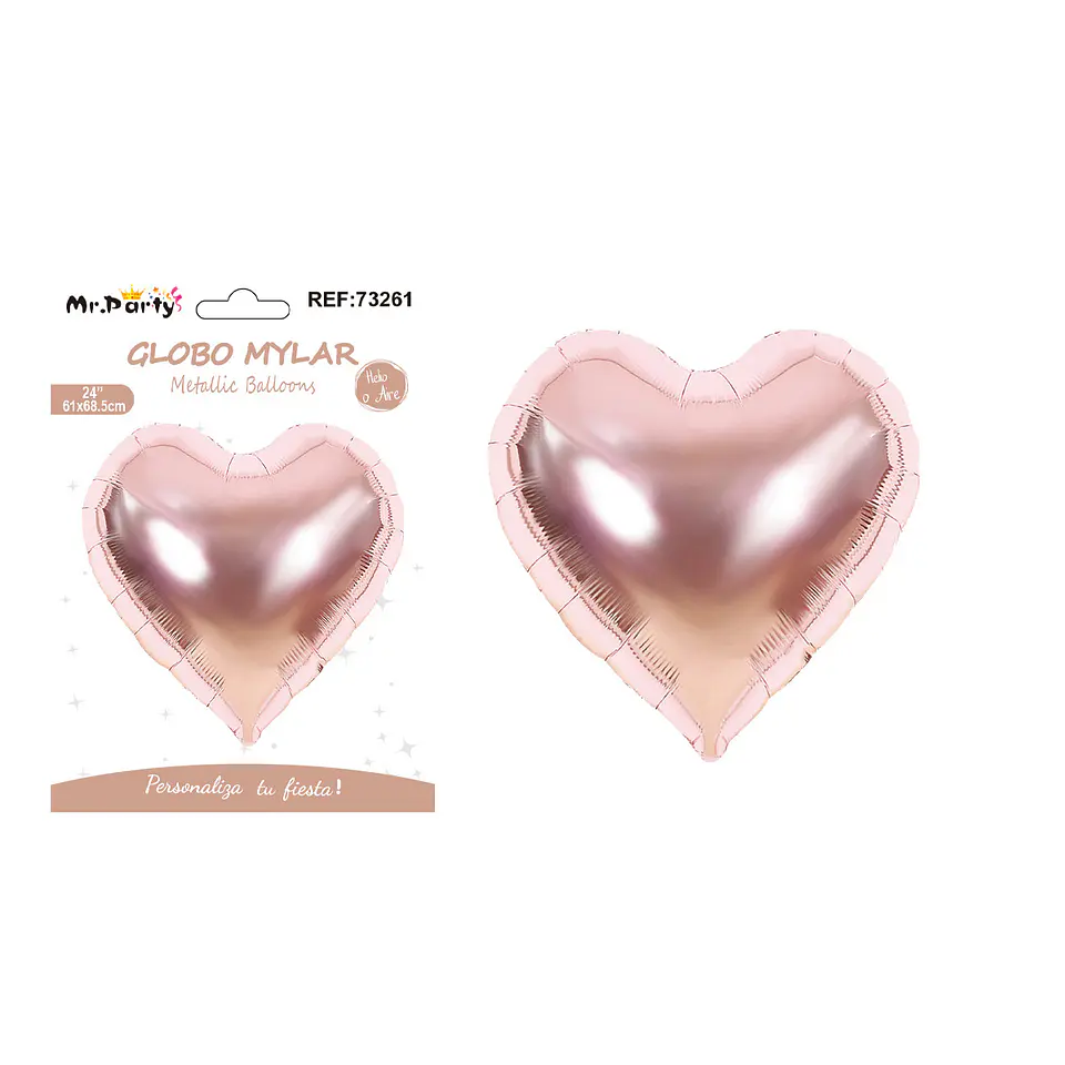 Globo metálico corazón rosa dorado 61*68.5cm 1