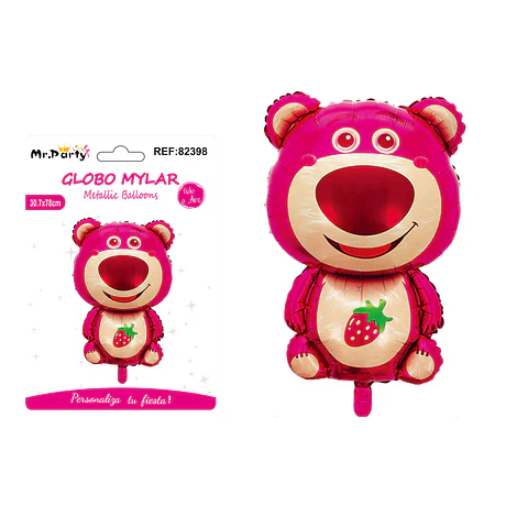 Globo metálico oso fresa 47.5*78cm