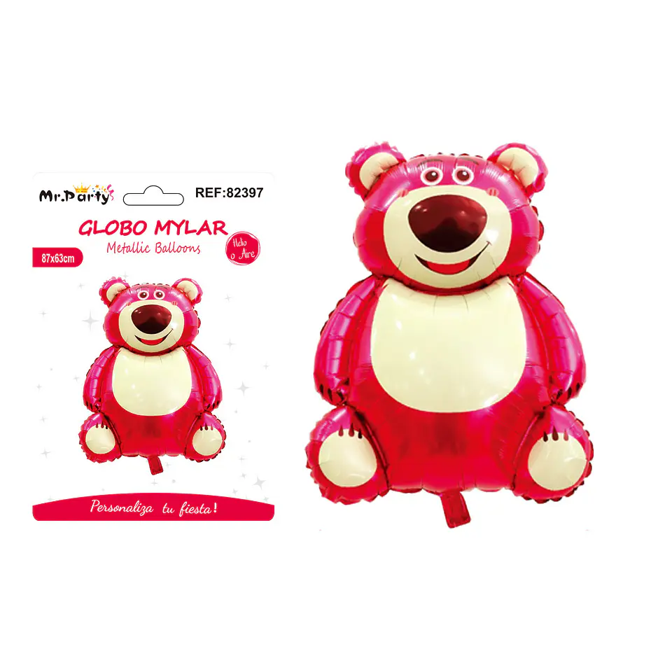 Globo metálico oso fresa 87*63cm 1