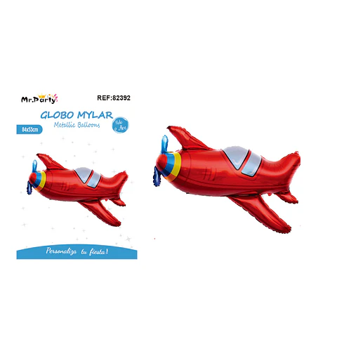 Globo metálico avión retro 84*53cm
