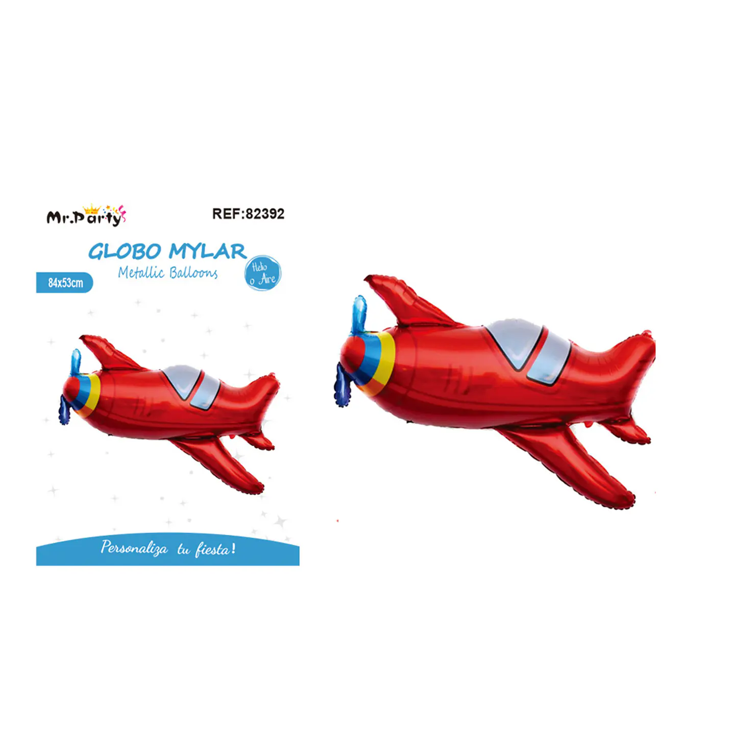 Globo metálico avión retro 84*53cm 1