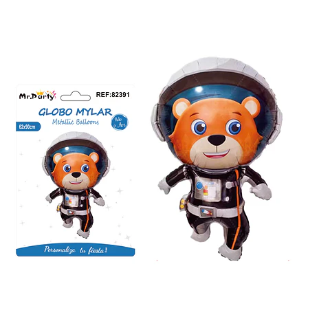 Globo metálico oso espacial 62*90cm