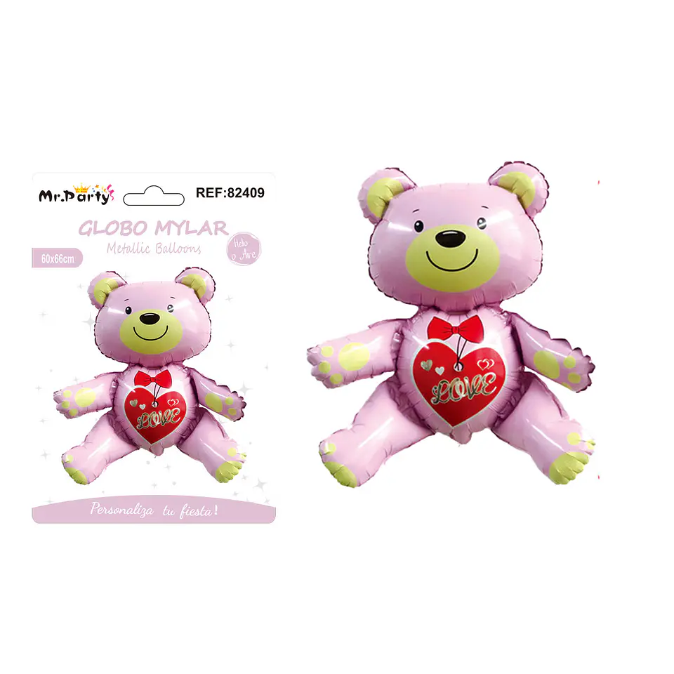 Globo metálico oso rosa 60*66cm 1