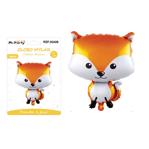 Globo metálico zorro 65*48cm