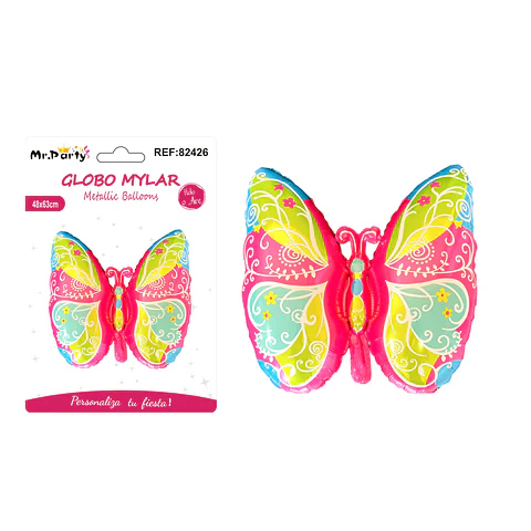 Globo metálico mariposa 48*63cm