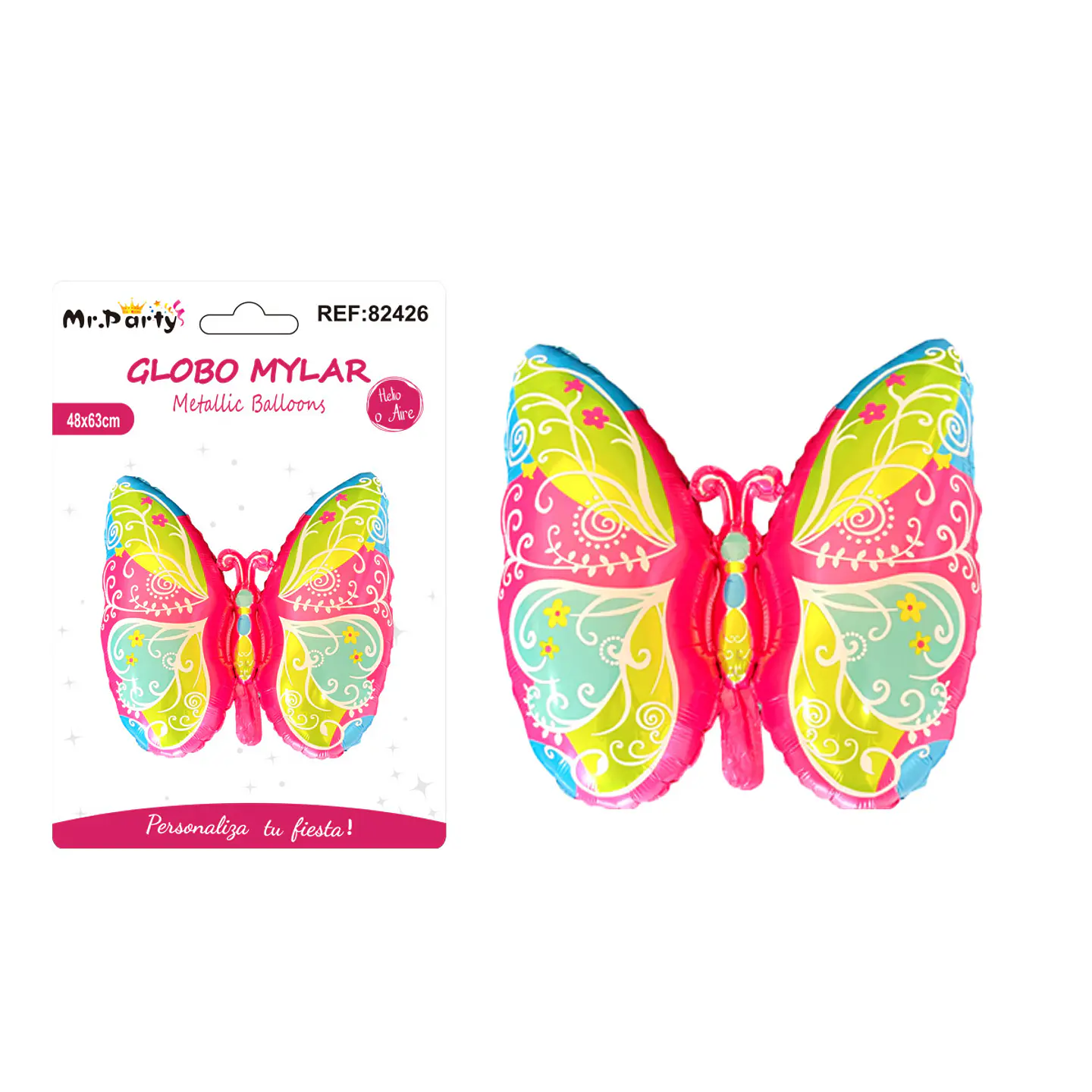 Globo metálico mariposa 48*63cm 1