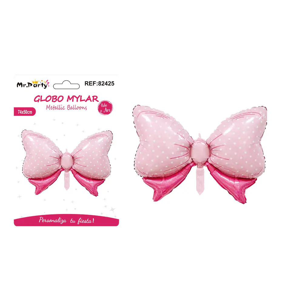 Globo metálico lazo rosa 74*50cm 1