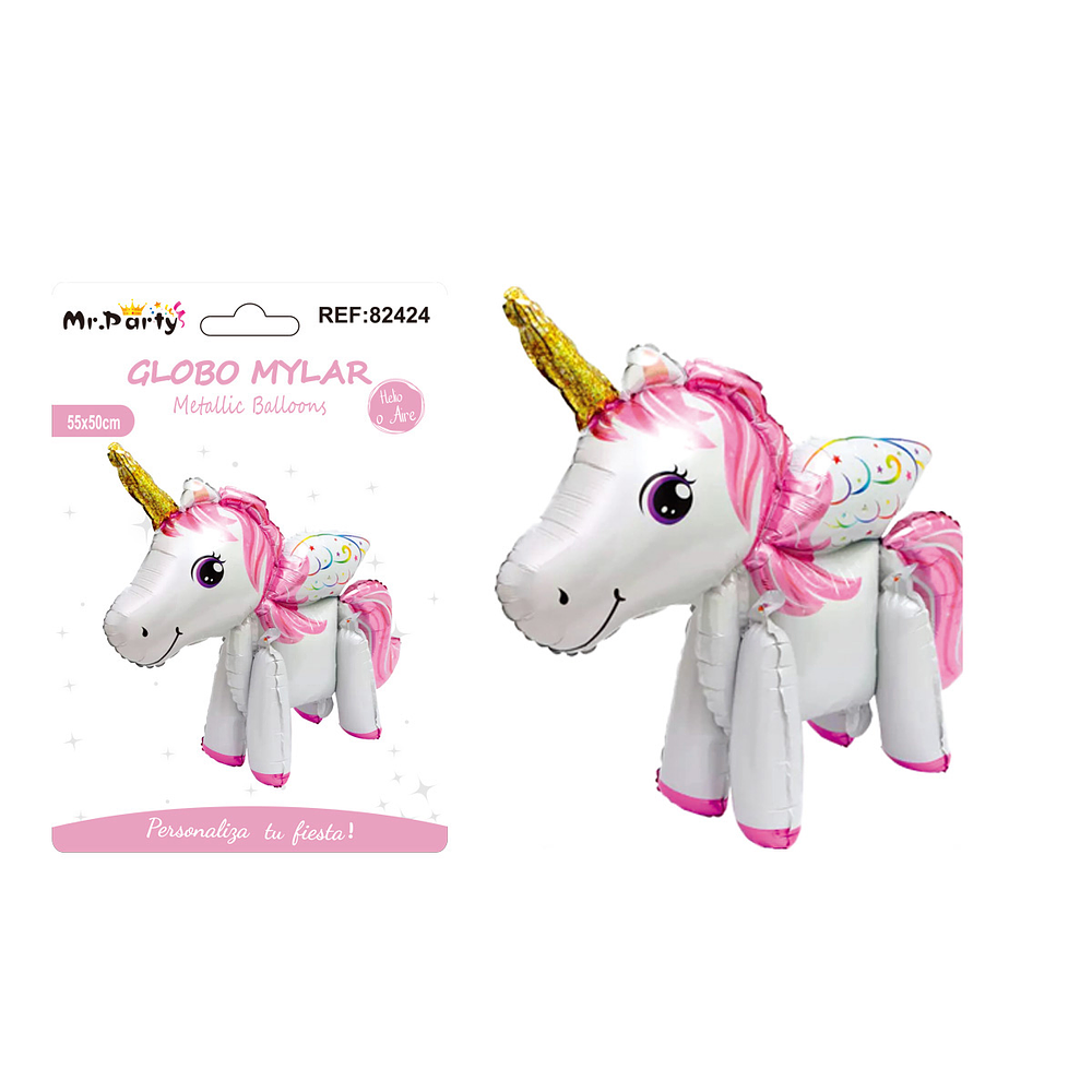 Globo metálico unicornio 55*50cm