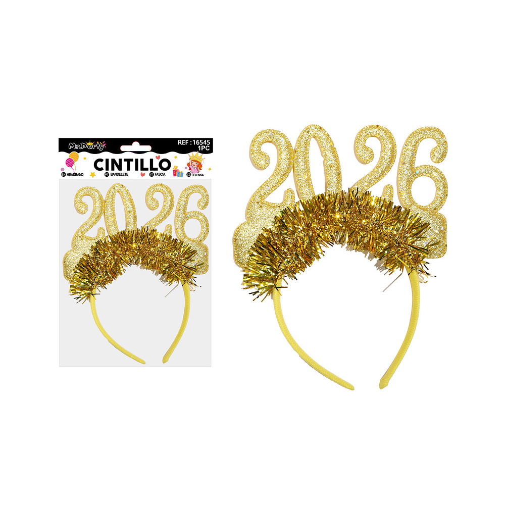 Cintillo 2026 dorado