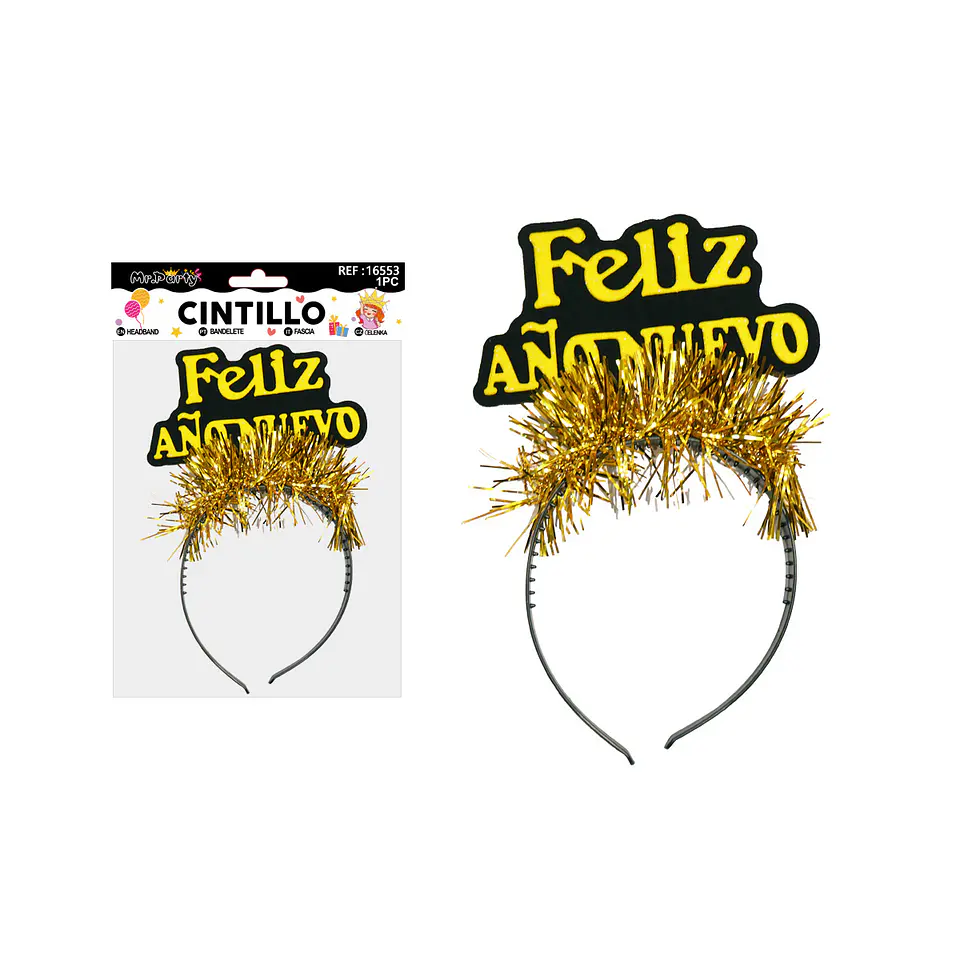 Cintillo Feliz Año Nuevo dorado 1