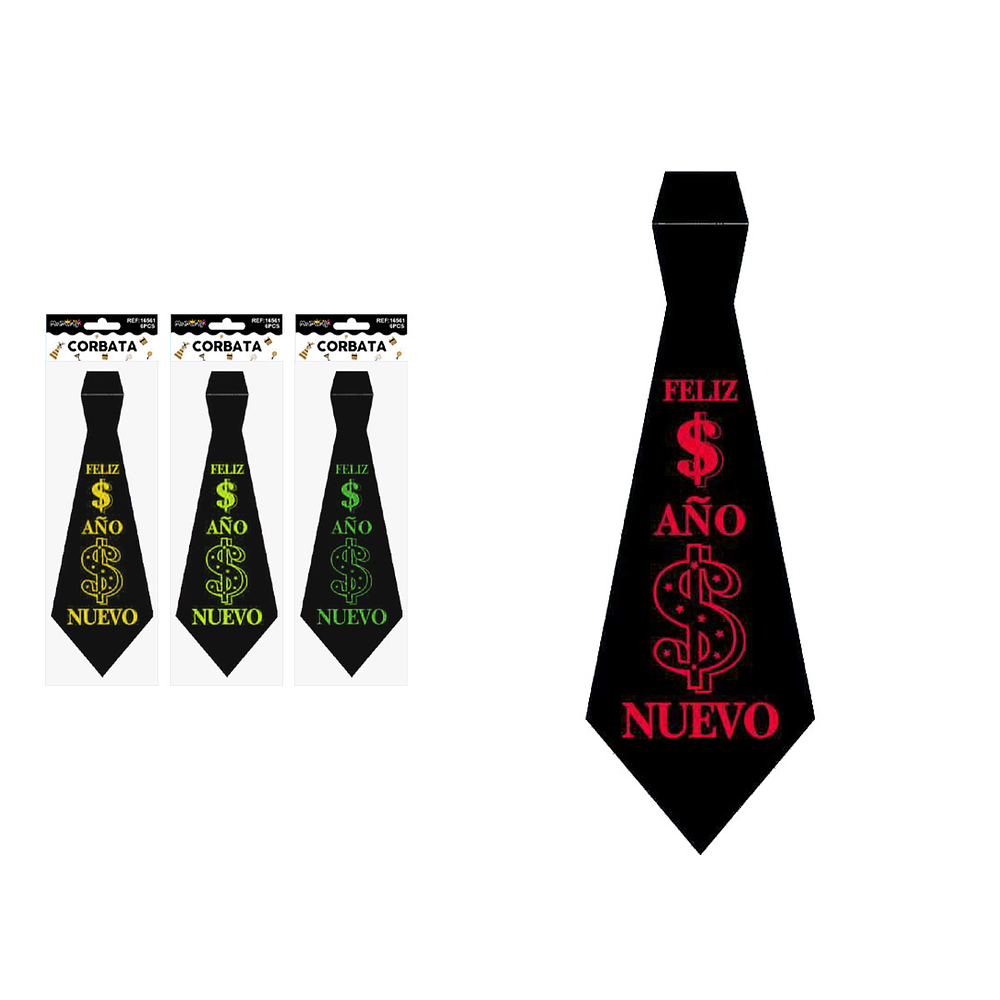 Corbata Feliz Año Nuevo Color Aleatorio