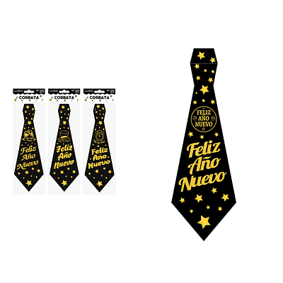 Corbata Feliz Año Nuevo Diseño Aleatorio