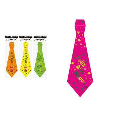Corbata Feliz Año Nuevo Color Aleatorio