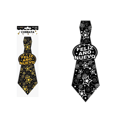Corbata Feliz Año Nuevo Color Aleatorio
