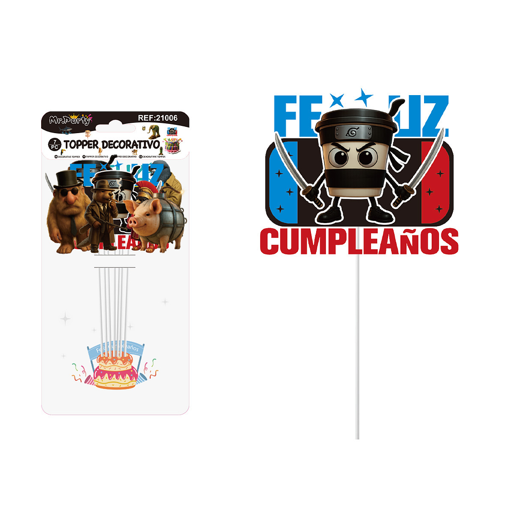 Cake Topper de Brainrot 7pcs