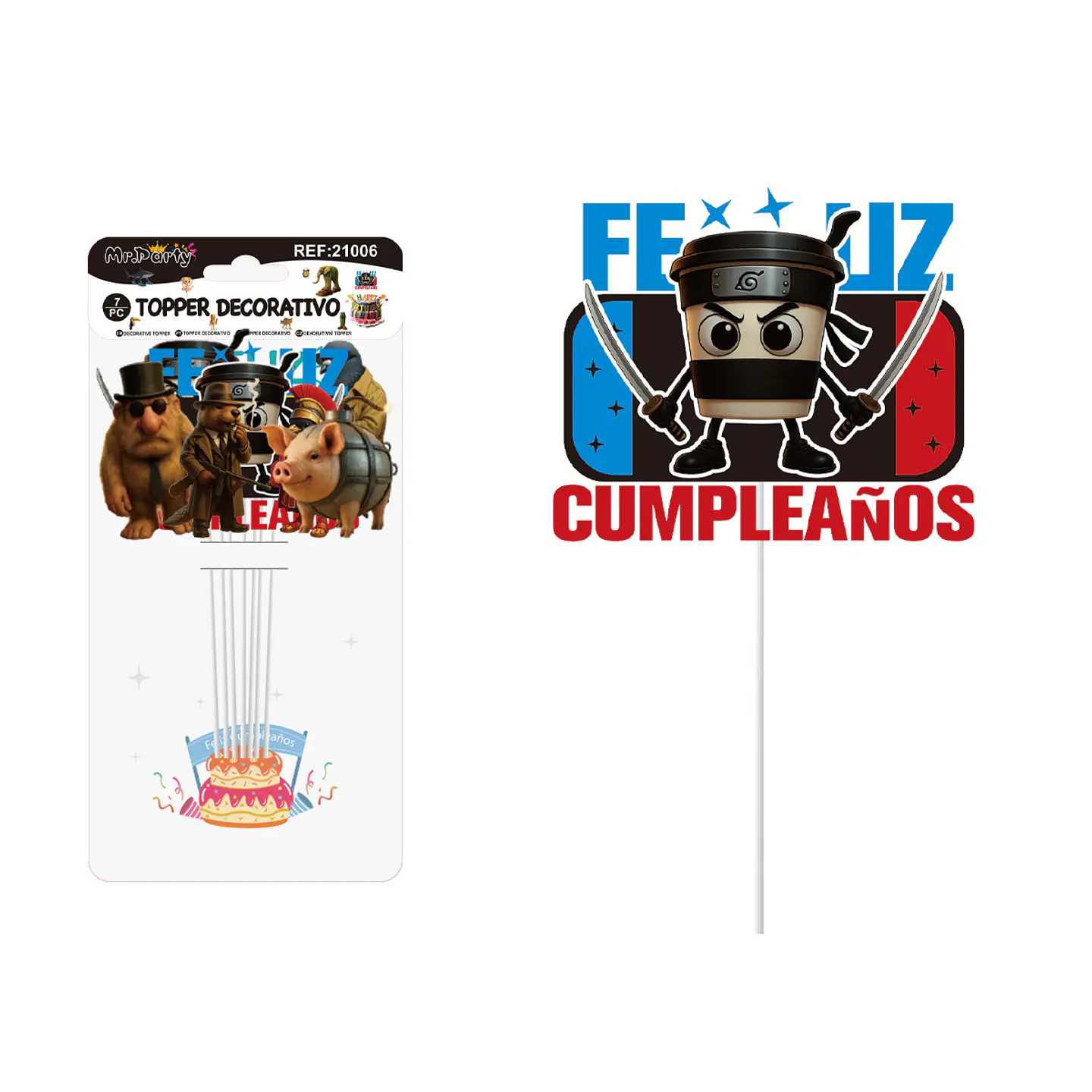 Cake Topper de Brainrot 7pcs 1
