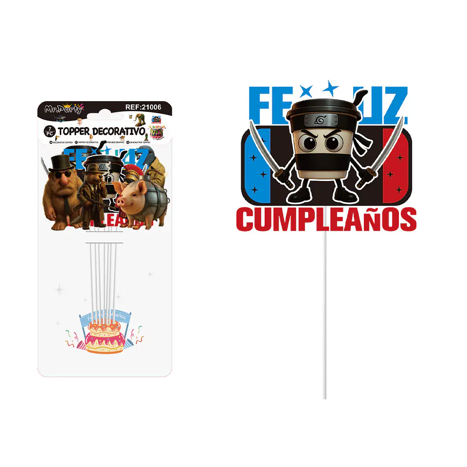 Cake Topper de Brainrot 7pcs 1