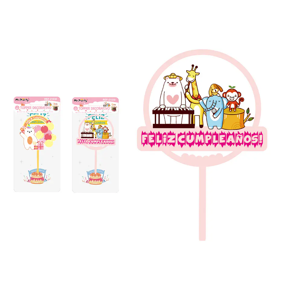 Cake Topper de aniamles Diseño Aleatorio 1