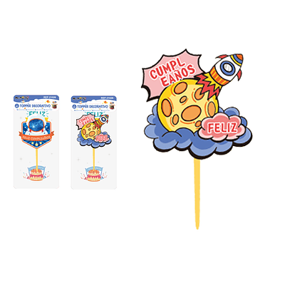 Cake Topper de cohete Diseño Aleatorio
