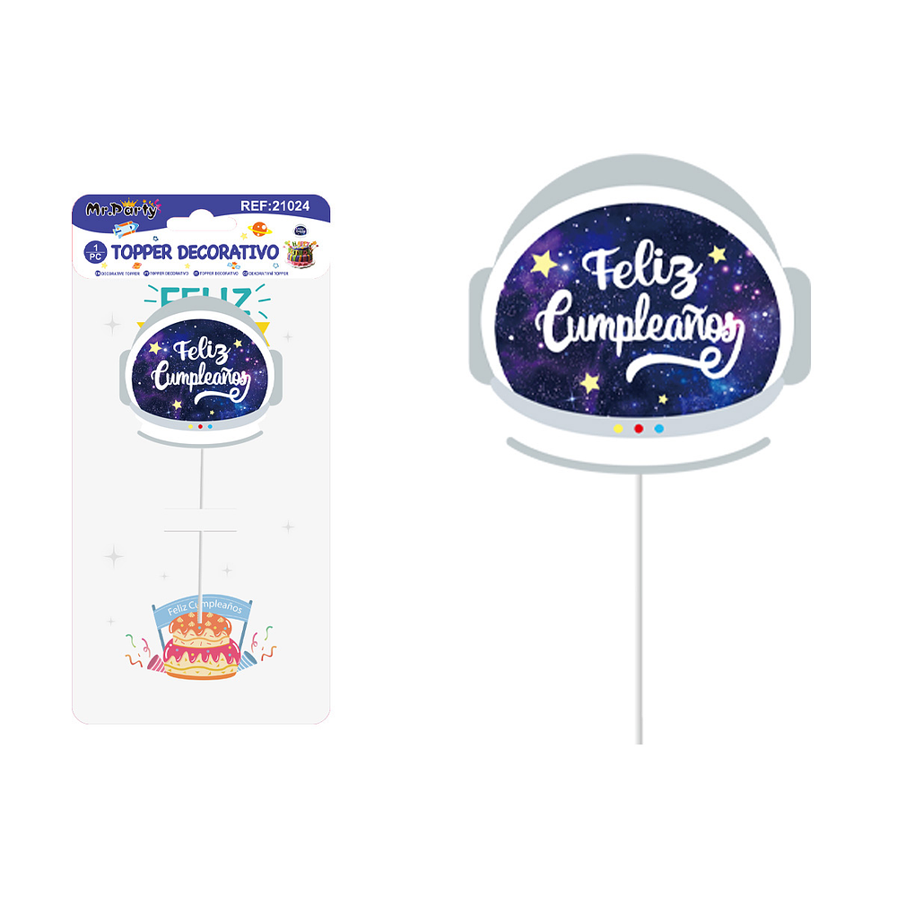 Cake Topper de espacio estrellado